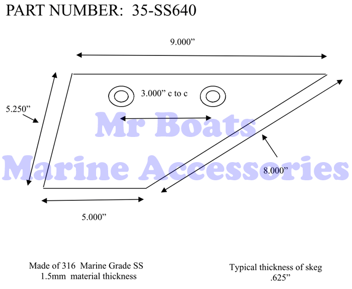 Johnson Outboard Safe Skeg guard 40HP 70HP 35SS640